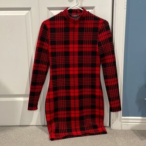 Red and black plaid dress